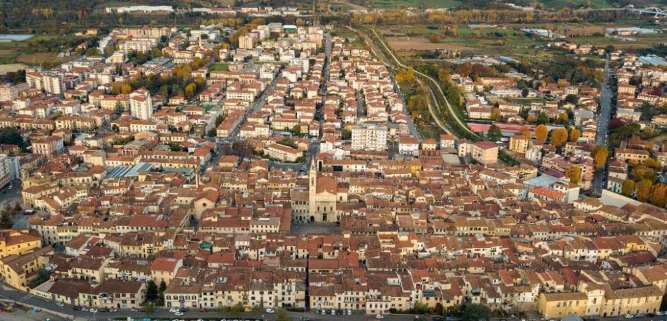 Veduta urbanistica della città di Montevarchi